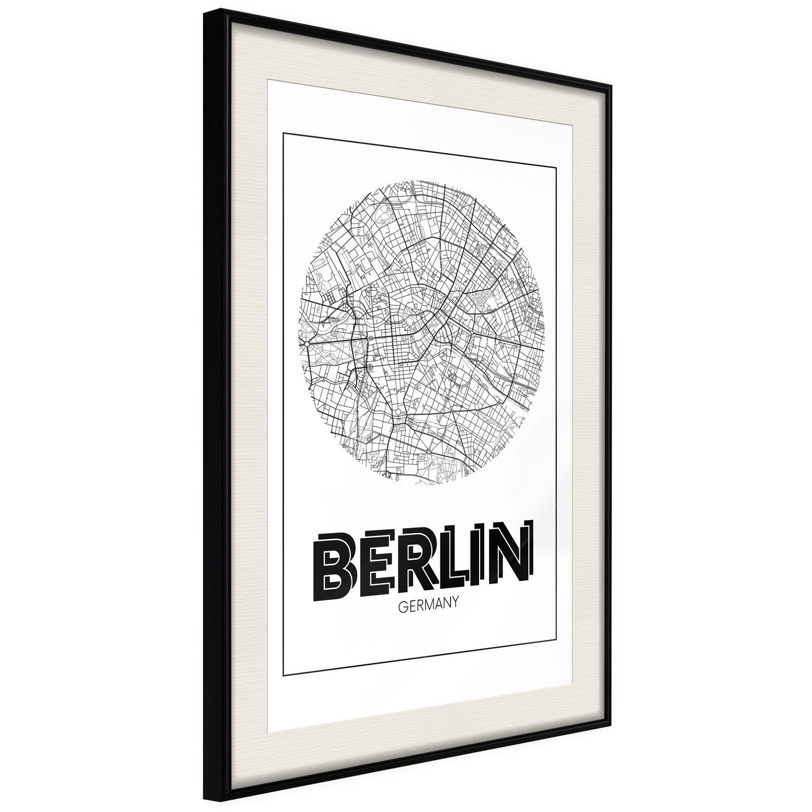 Poster Carte de Berlin Ronde