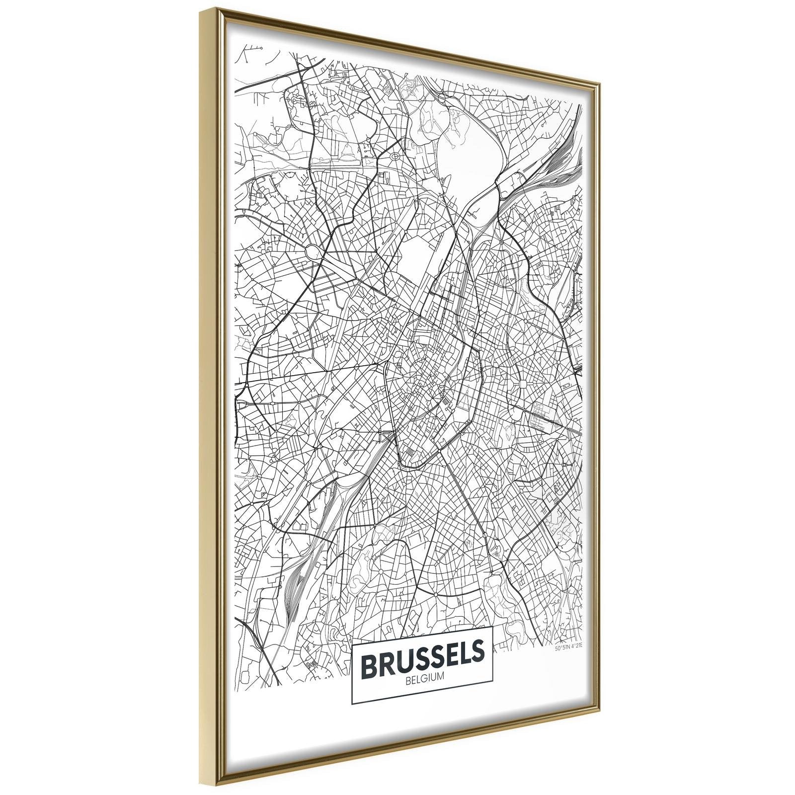 Poster carte de Bruxelles
