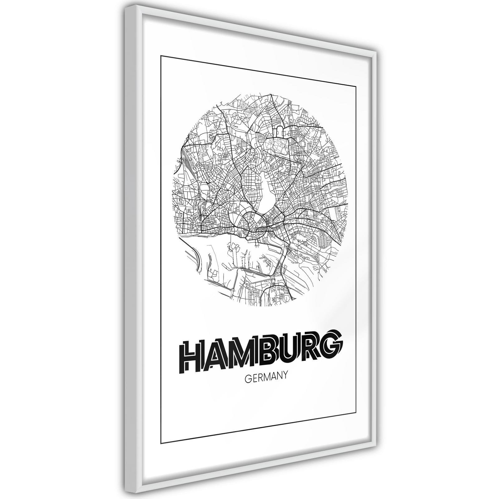 Poster Carte d'Hambourg