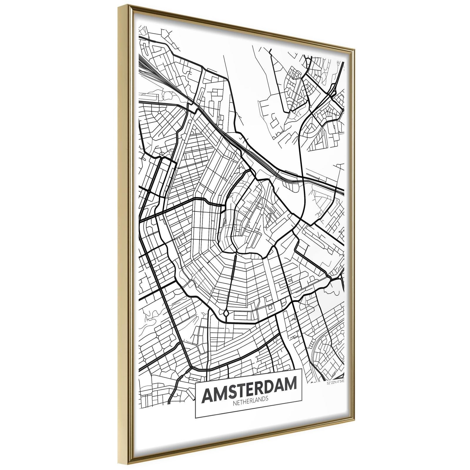 Poster Carte d'Amsterdam