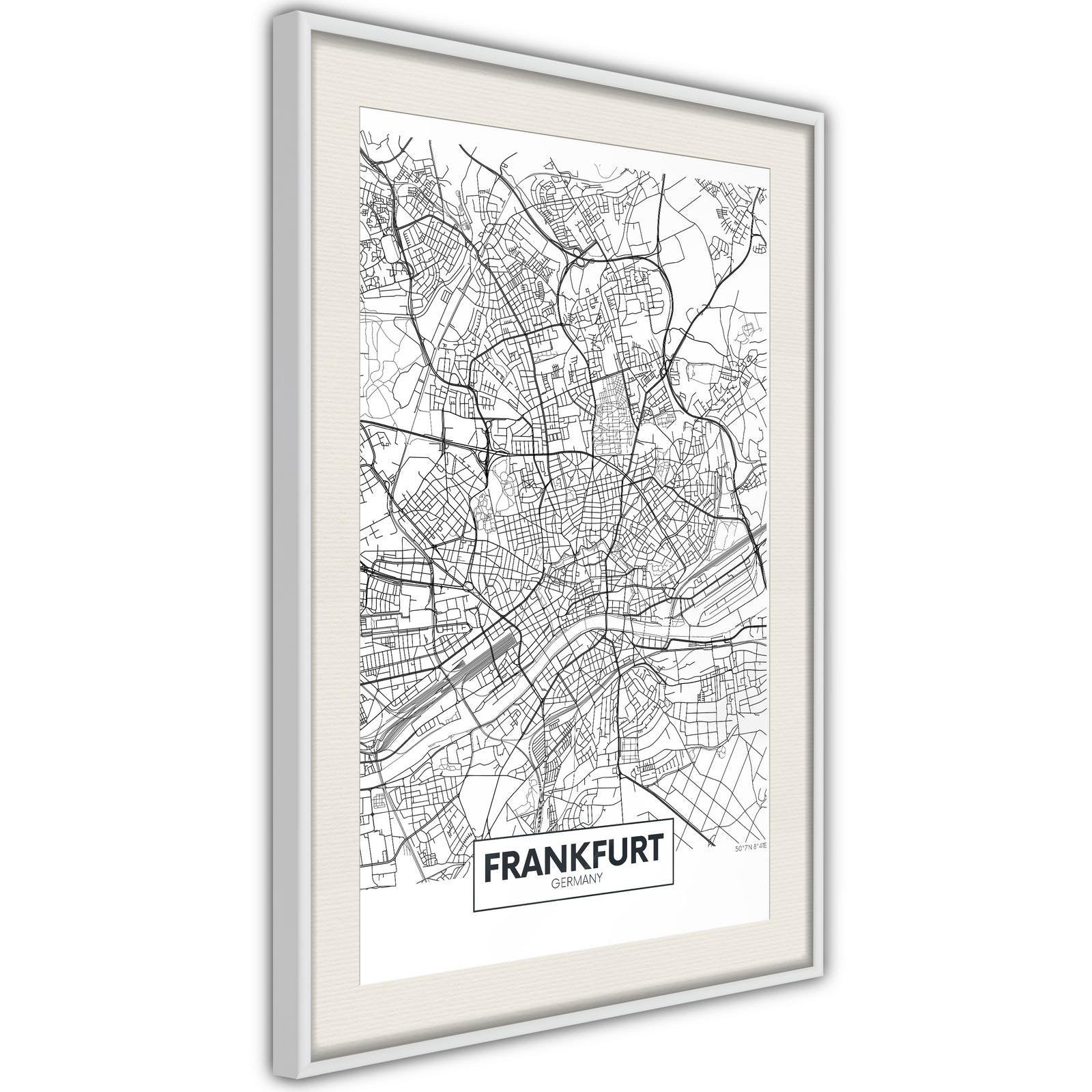 Poster carte de Frankfurt