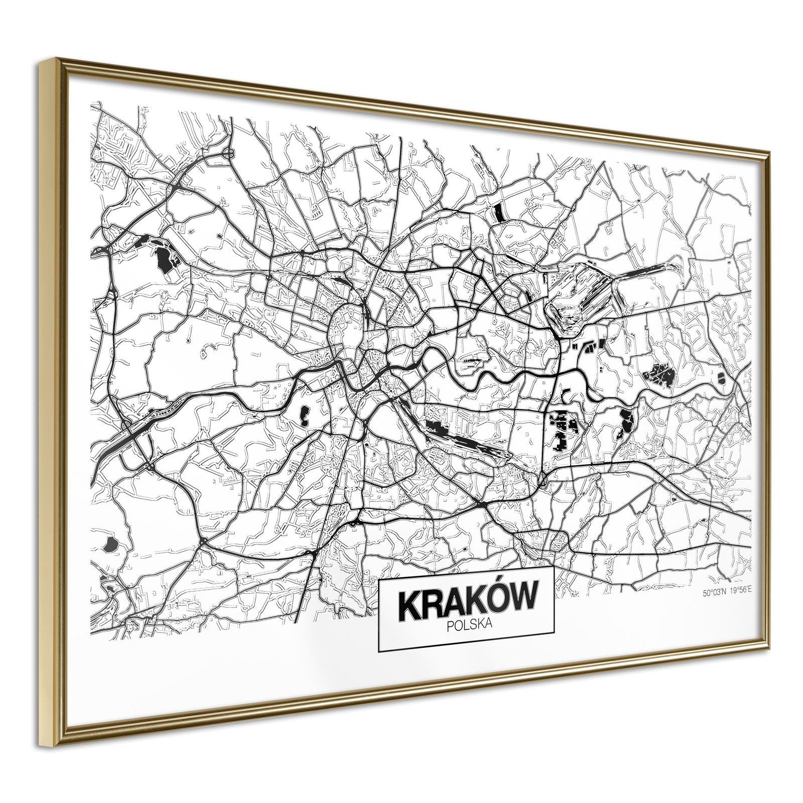 Poster Carte de Cracovie