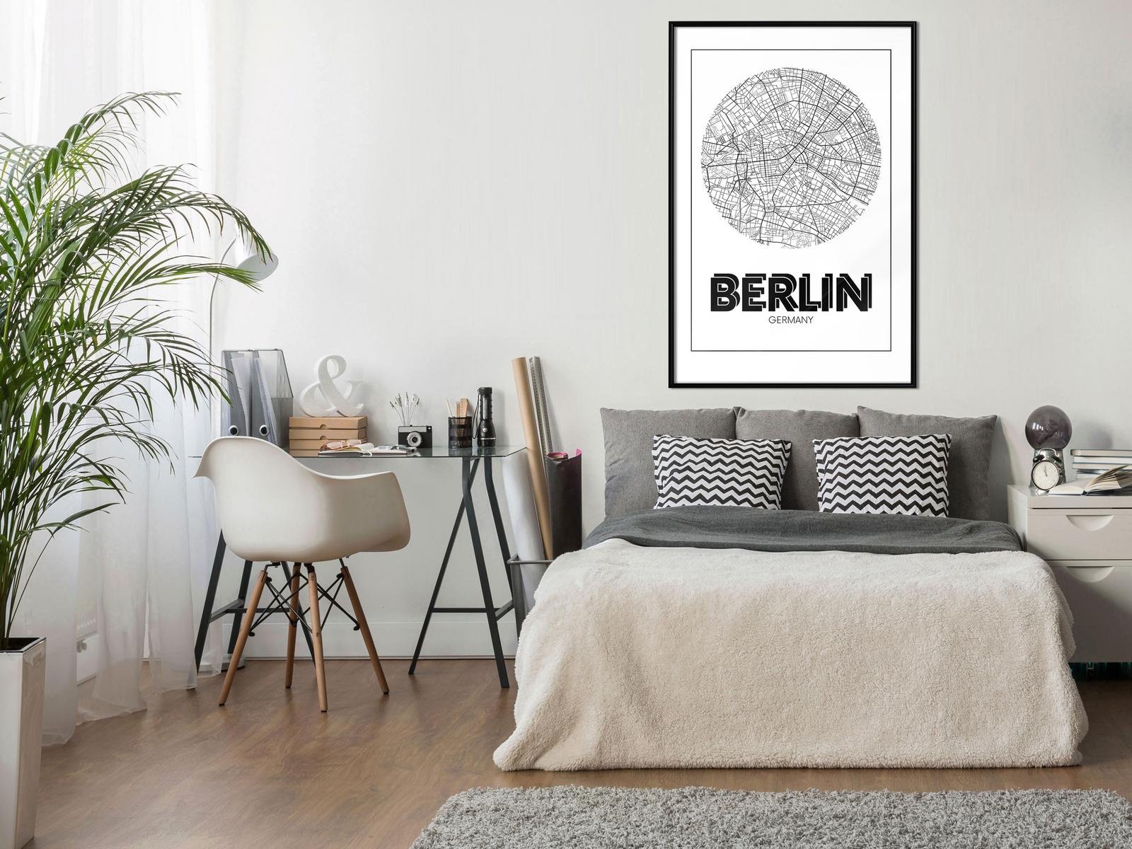 Poster Carte de Berlin Ronde