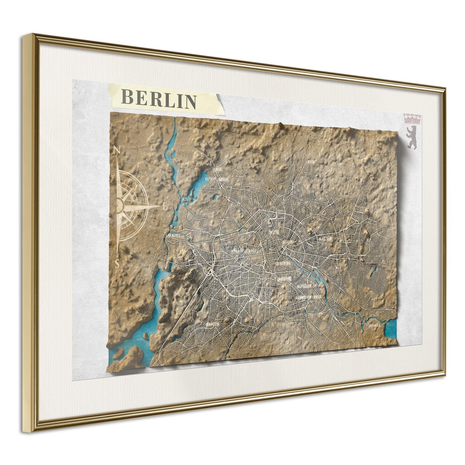 Poster Berlin en Relief