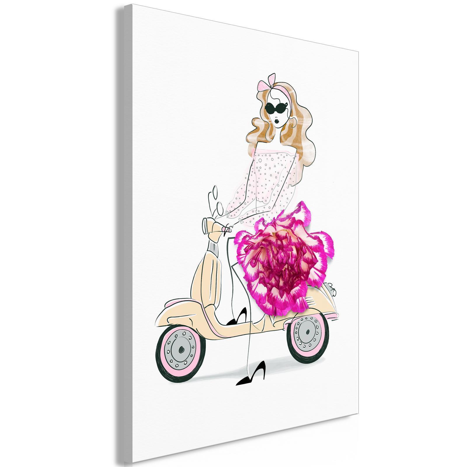 Tableau - Girl on a Scooter (1 Part) Vertical