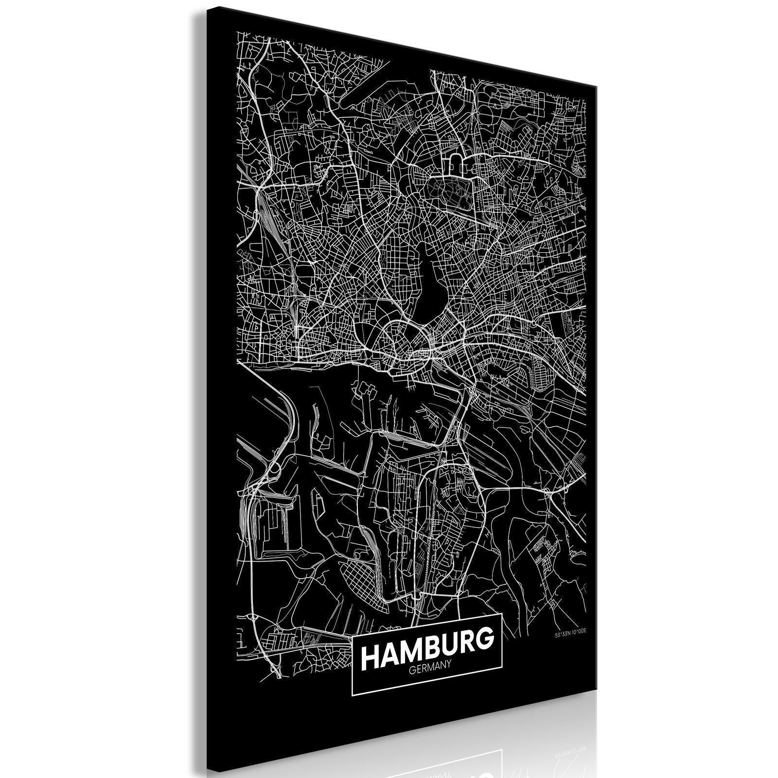 Tableau - Dark Map of Hamburg (1 Part) Vertical