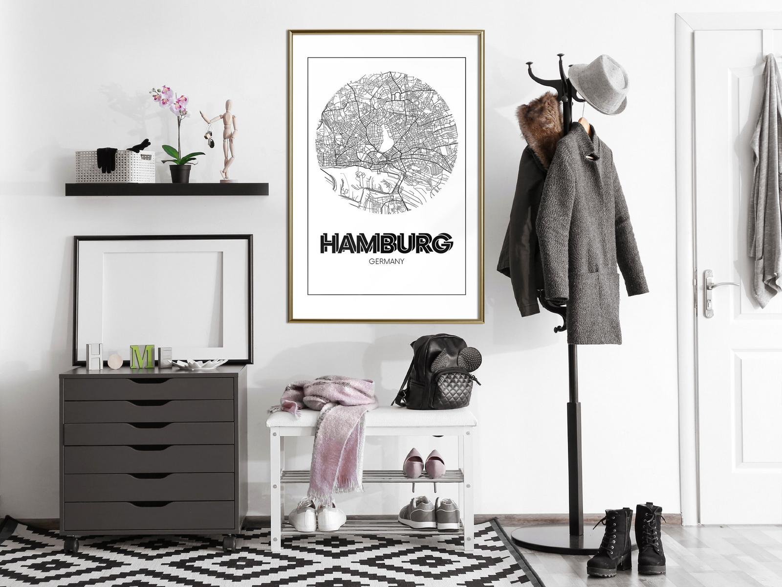 Poster Carte d'Hambourg