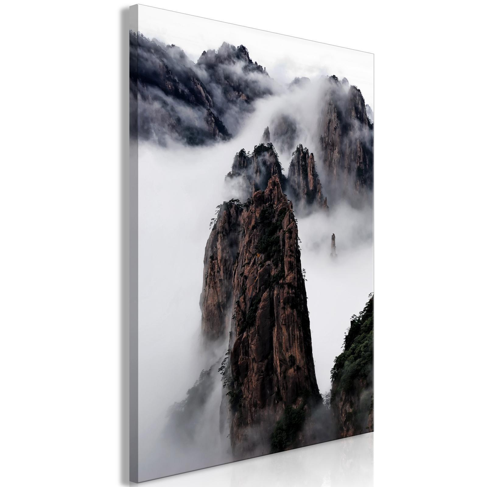 Tableau - High Mountains in Mist (1-part) - Landscape of Clouds Amid Rocks