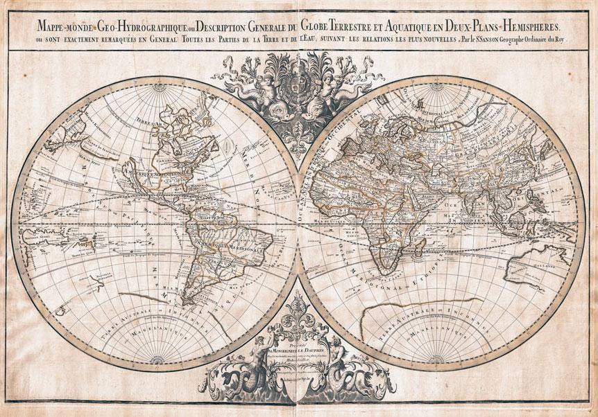 Papier peint - Mappe-Monde Geo-Hydrographique