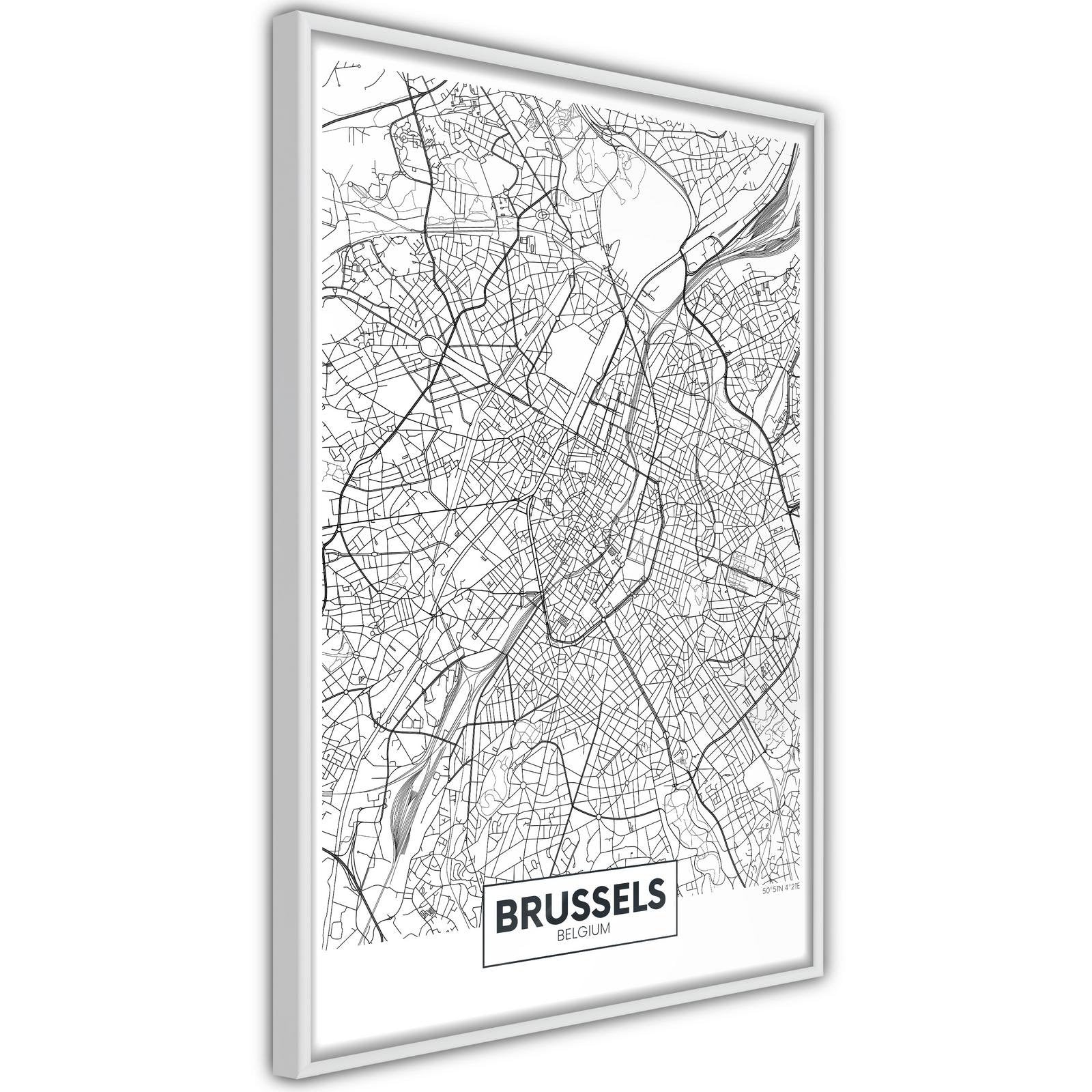 Poster carte de Bruxelles