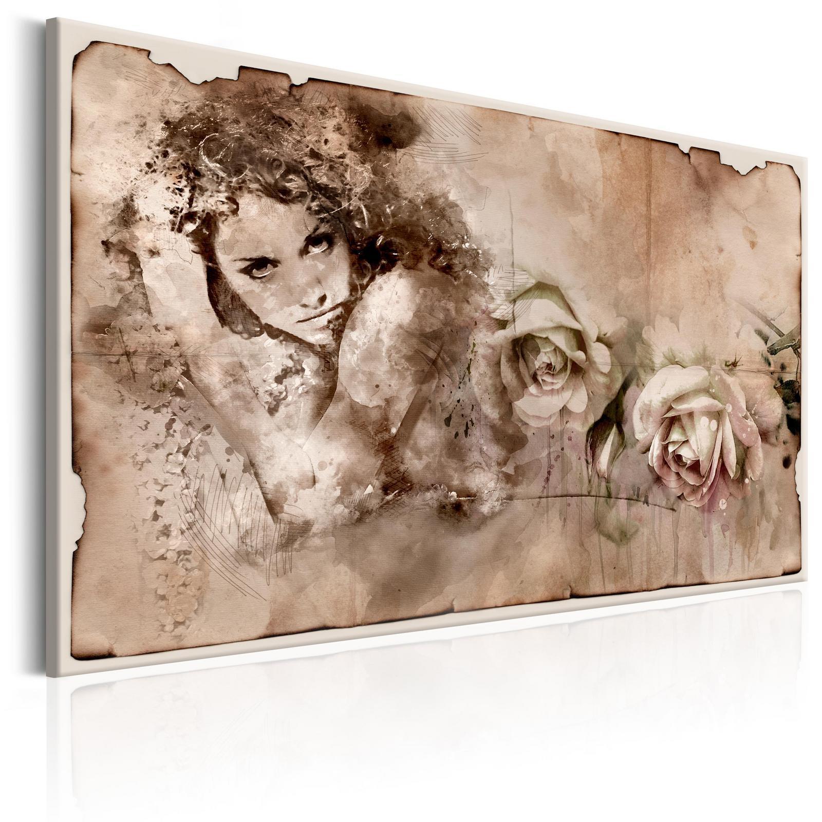 Tableau - Retro Style: Woman and Roses