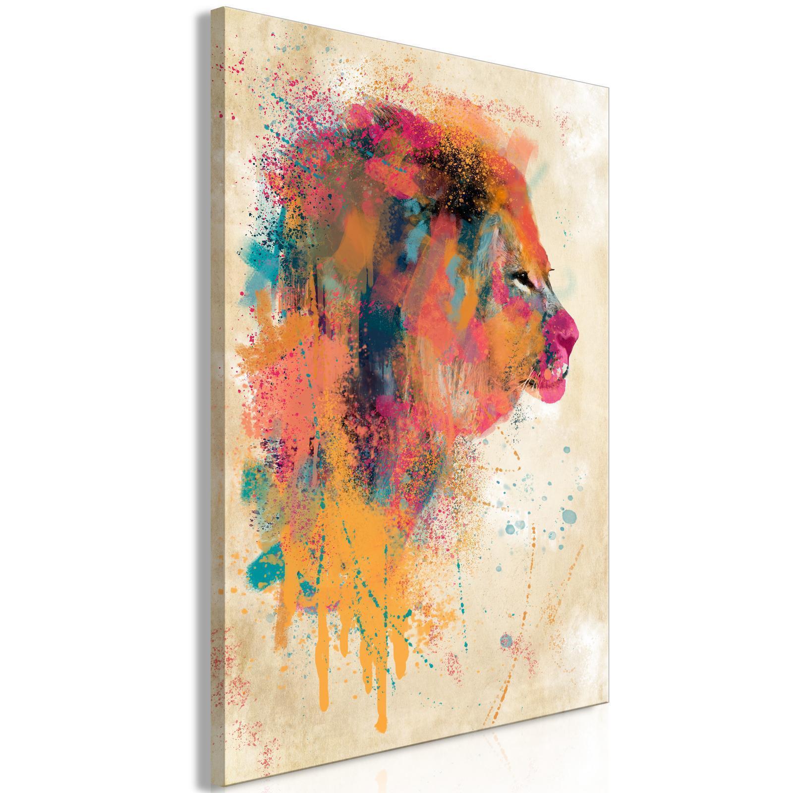 Tableau - Watercolor Lion (1 Part) Vertical