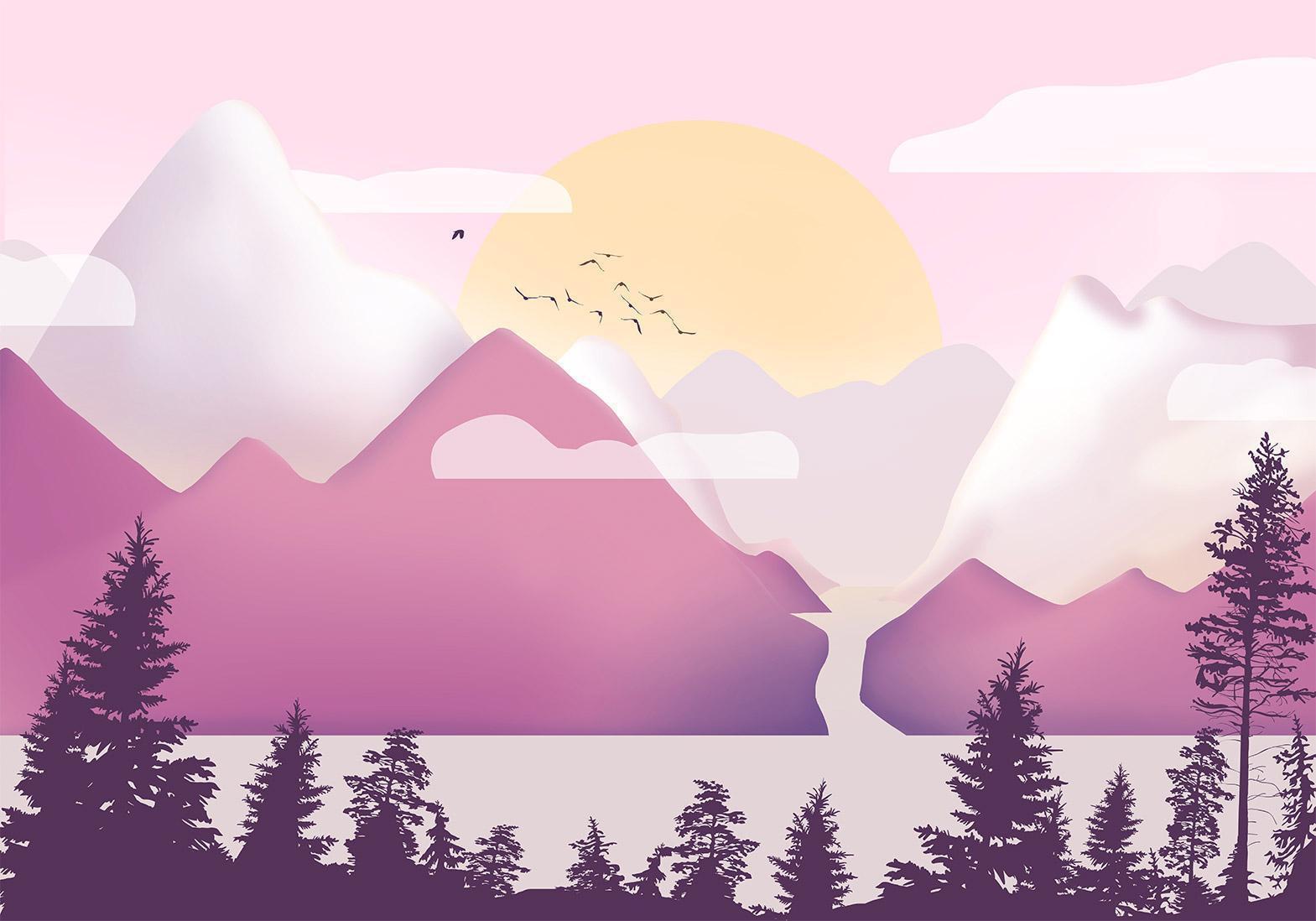 Papier peint - Landscape at Sunset - Third Variant