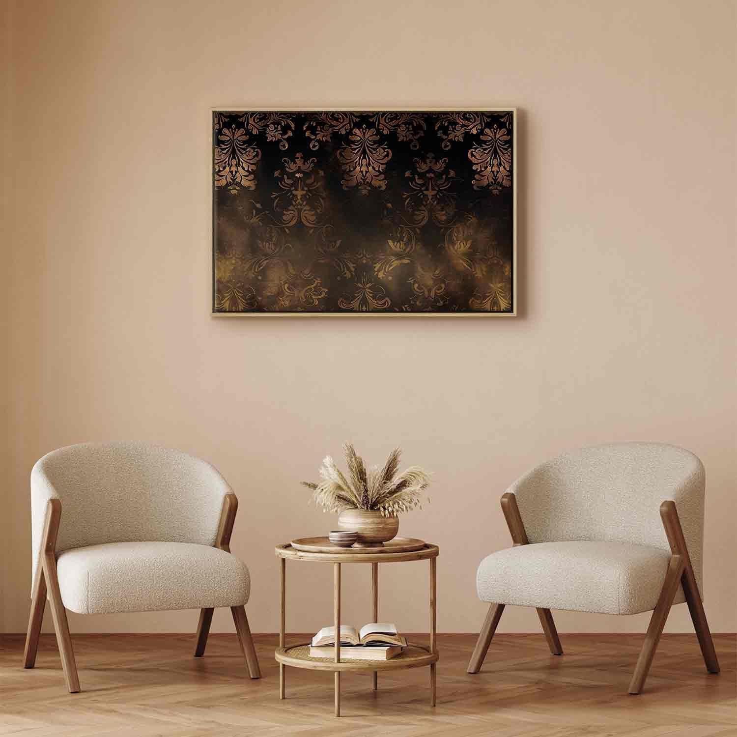 Tableau - Baroque Ornaments in Patinated Gold and Browns: Retro Motif