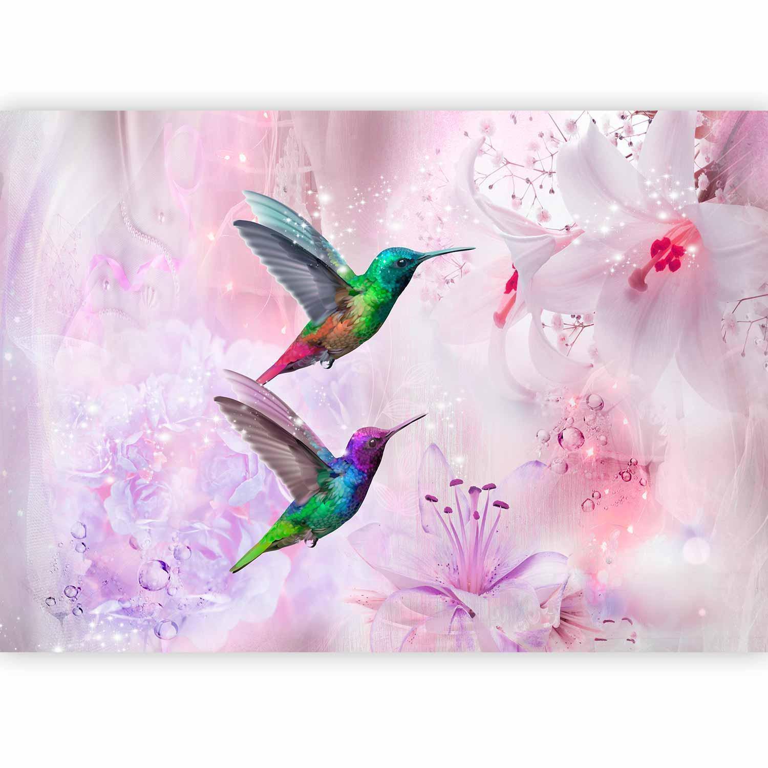 Papier peint - Colourful Hummingbirds (Purple)