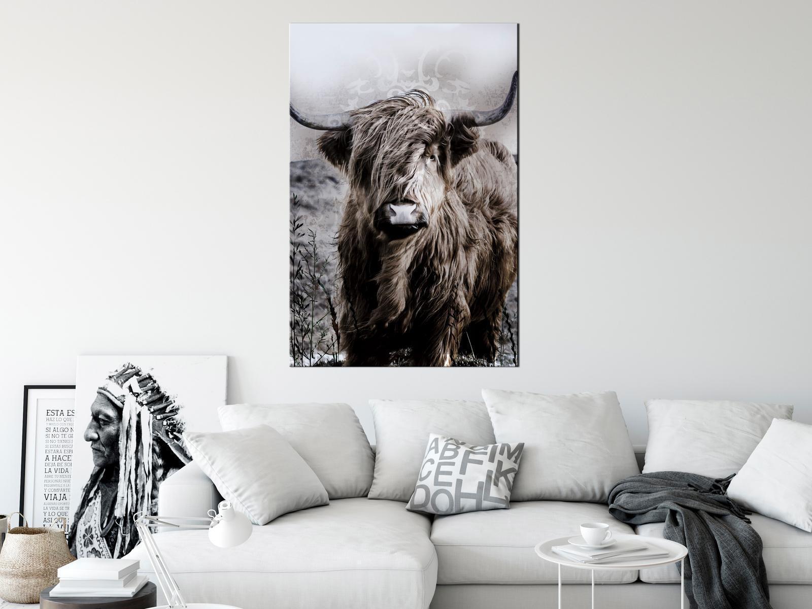 Tableau - Highland Cow in Sepia