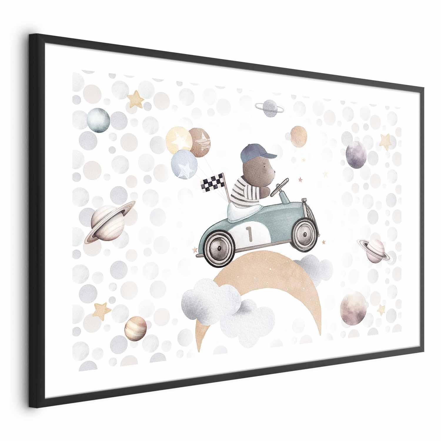 Poster - Bear in a Race Car