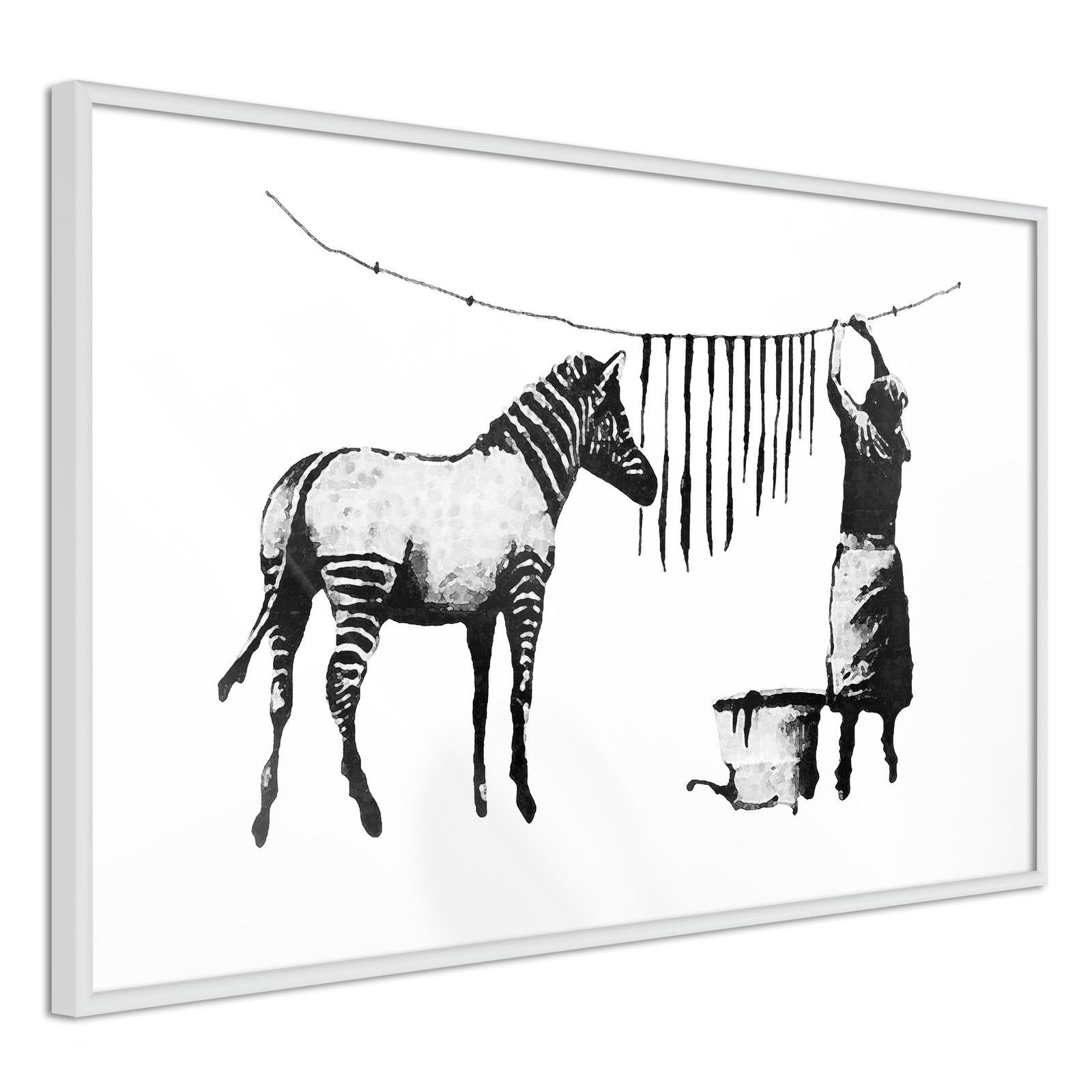 Poster Banksy washing zebra stripes
