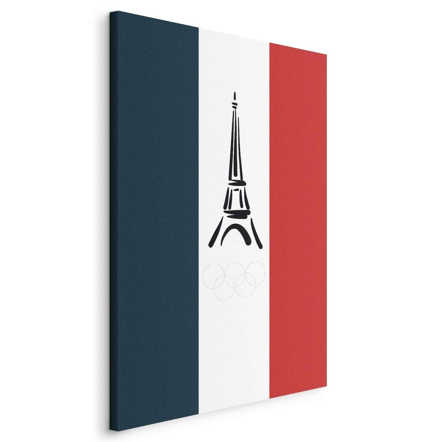 Tableau - French Flag With Graphic Eiffel Tower