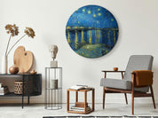 Tableau rond - Vincent Van Gogh - Starry Night Over the Rhone - A Boat Against the Backgof the Blue Sky