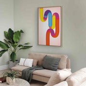 Tableau - Colorful Turns - Dynamic Composition in Shades of Yellow Pink and Blue