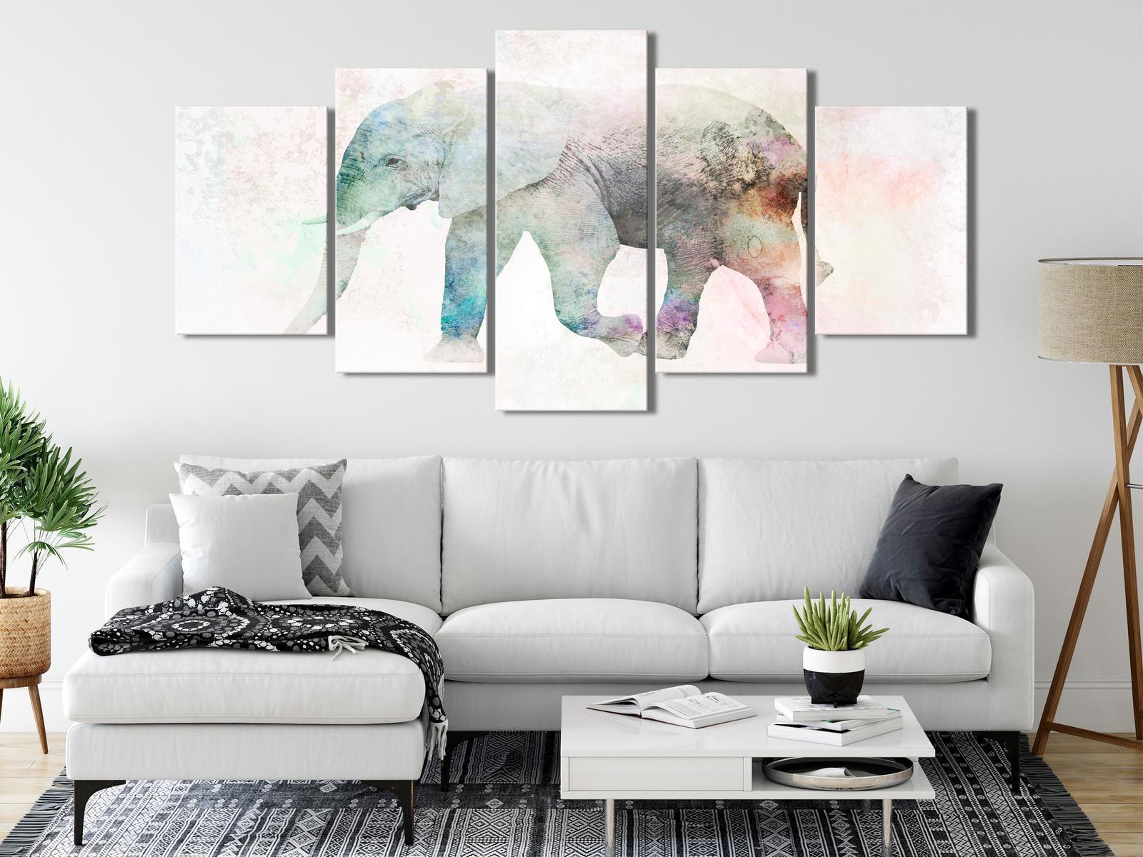 Tableau - Painted Elephant (5 Parts) Wide