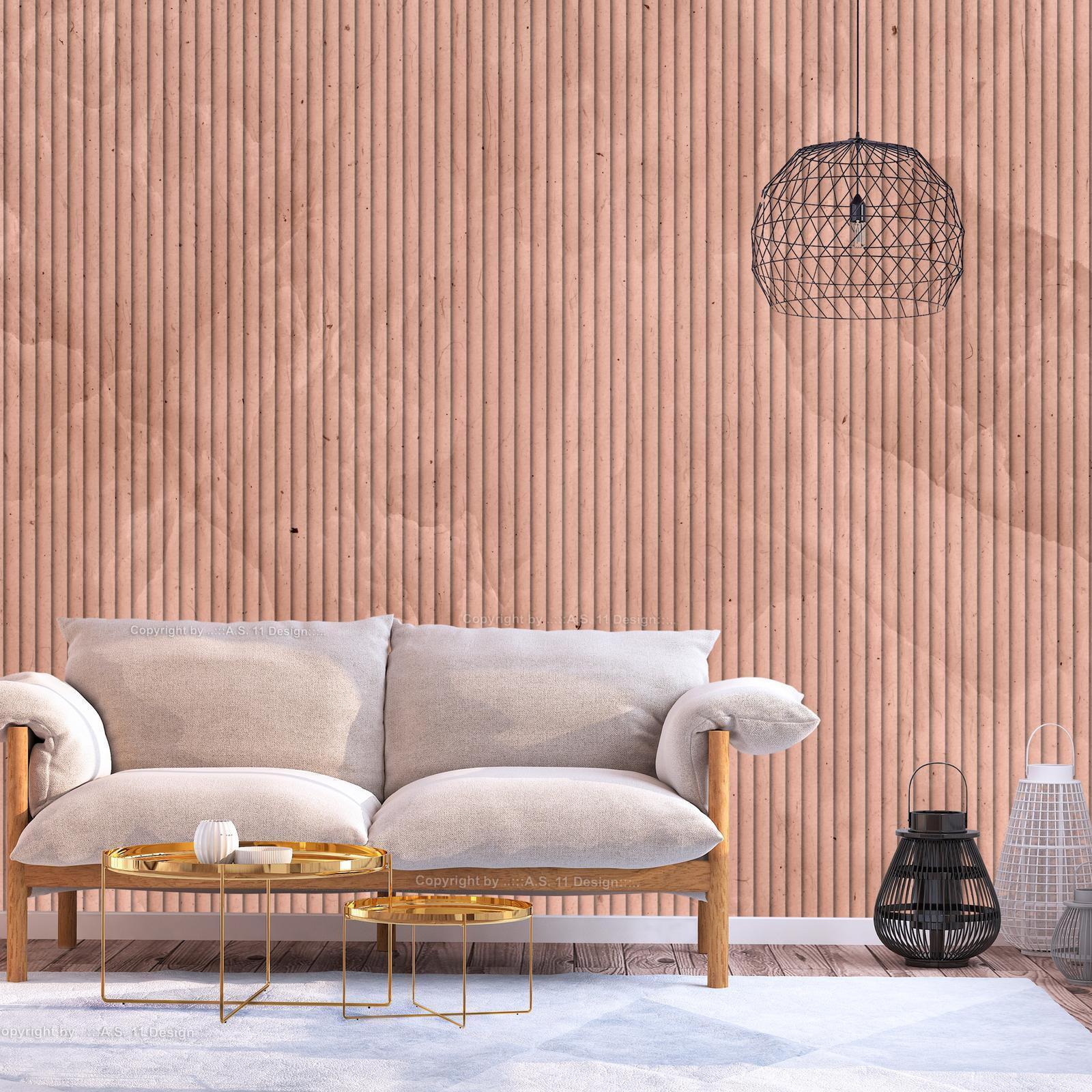 Papier peint - Pink reed - solid background with textured vertical stripes with pattern