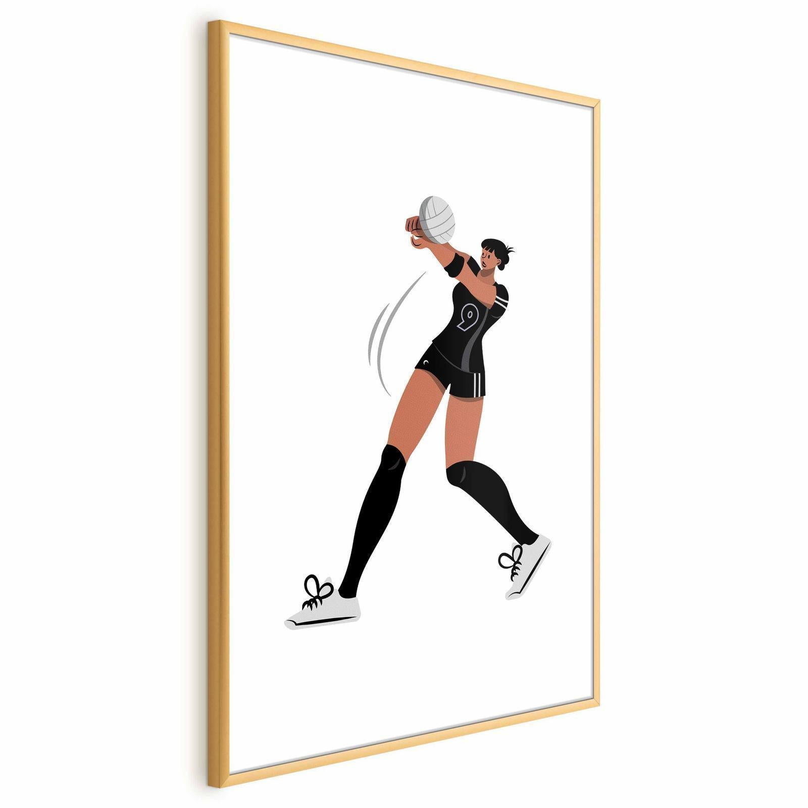 Poster - Illustration - Female Volleyball Team Player