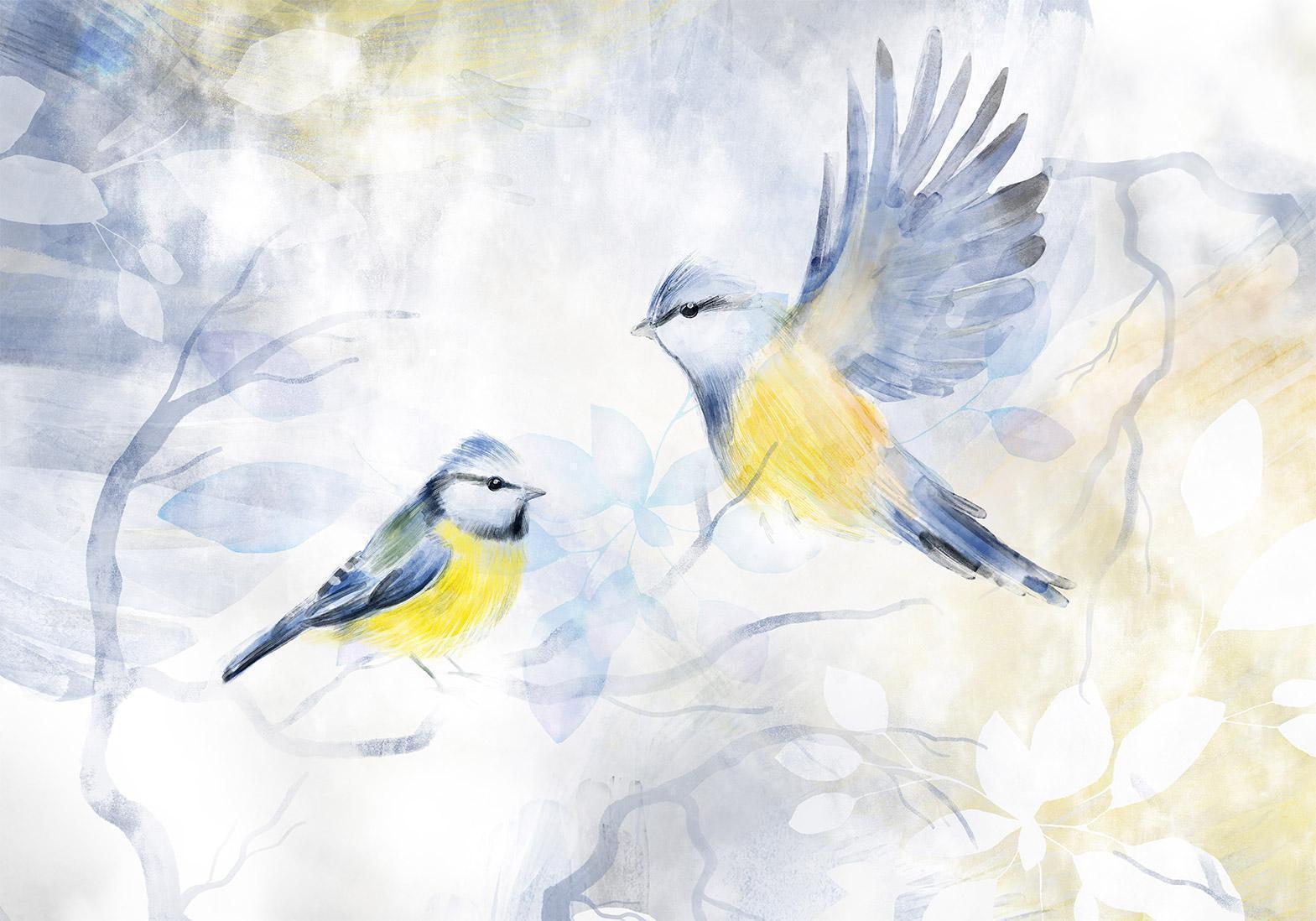 Papier peint - Watercolor Tit - First Variant