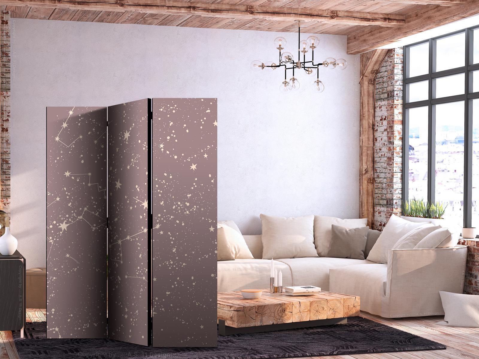 Paravent - Night Sky - Artistic Constellations and Stars in Pastel Shades