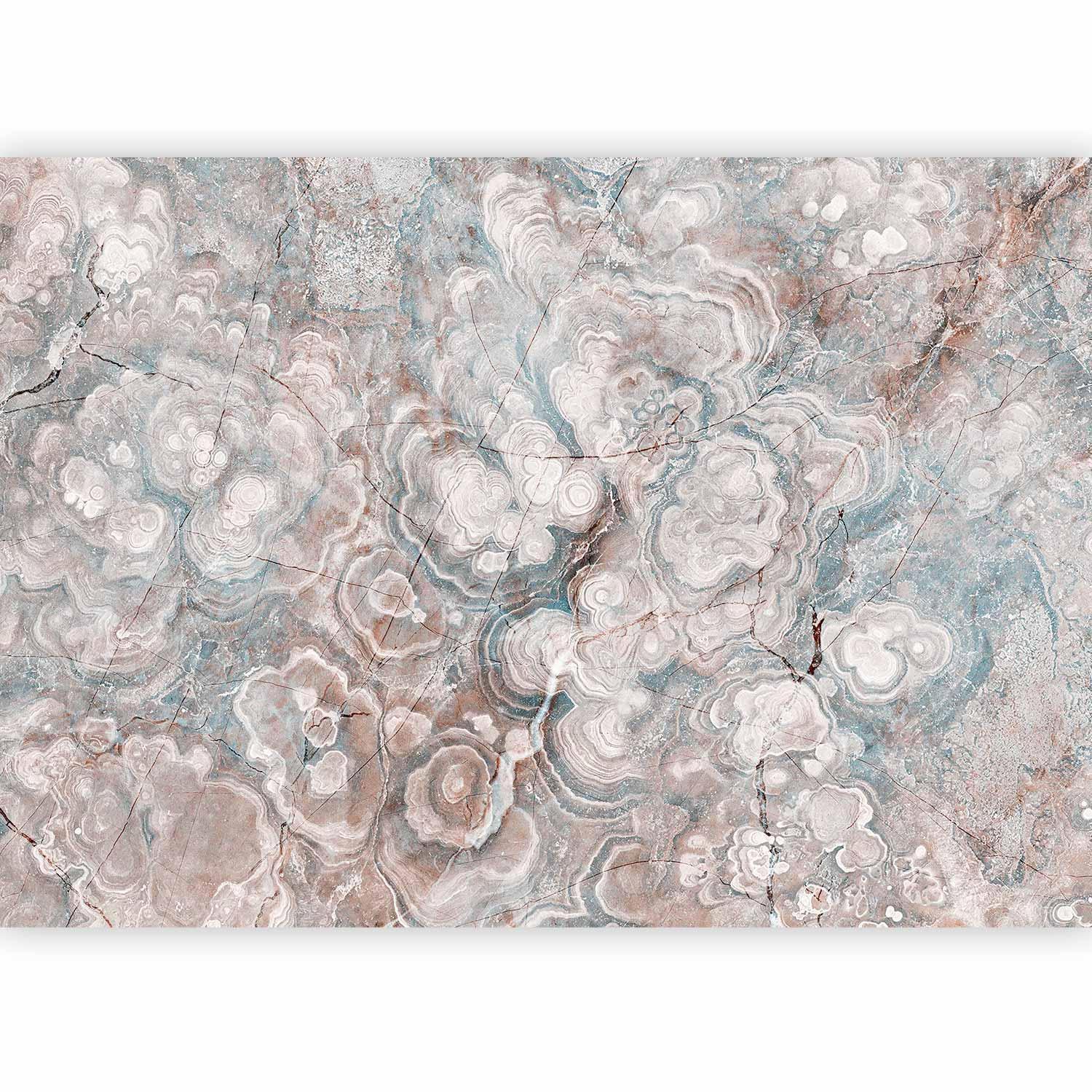 Papier peint - Marble Flowers - Natural Stone Structures in Pastel Colours