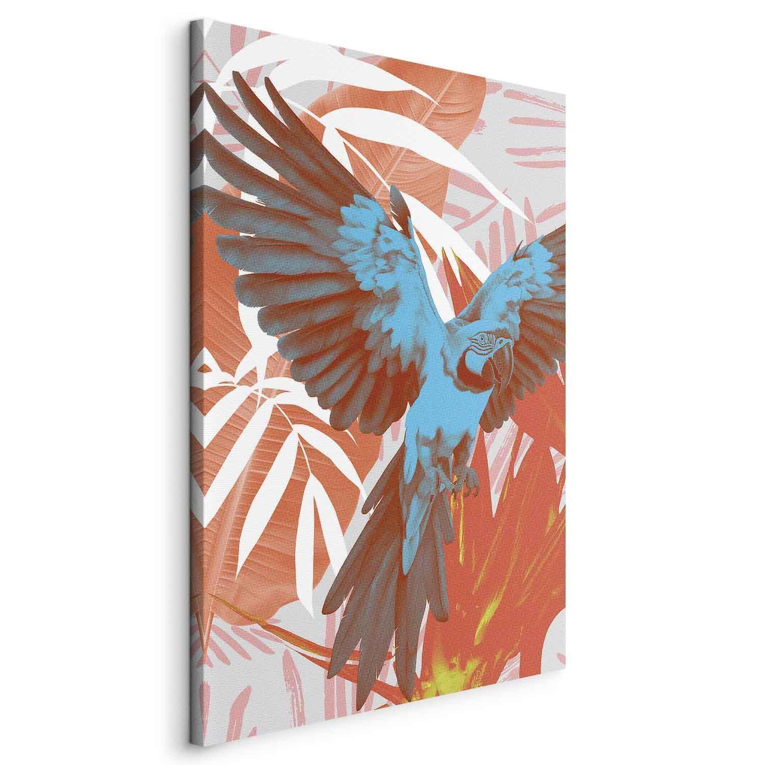Tableau - Exotic Wings - Parrot Among Abstract Leaf Patterns