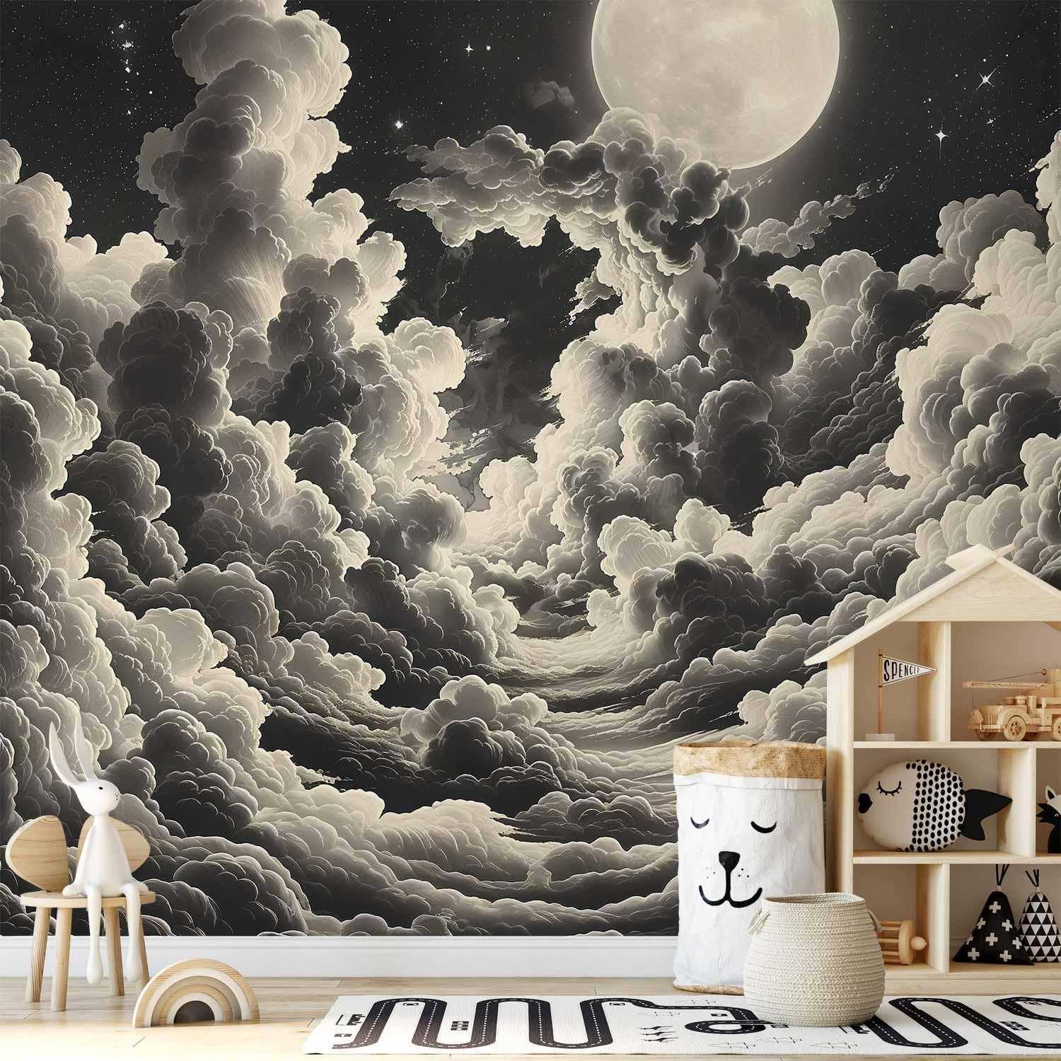 Papier peint - Moon and Stars Singing Among the Great Clouds