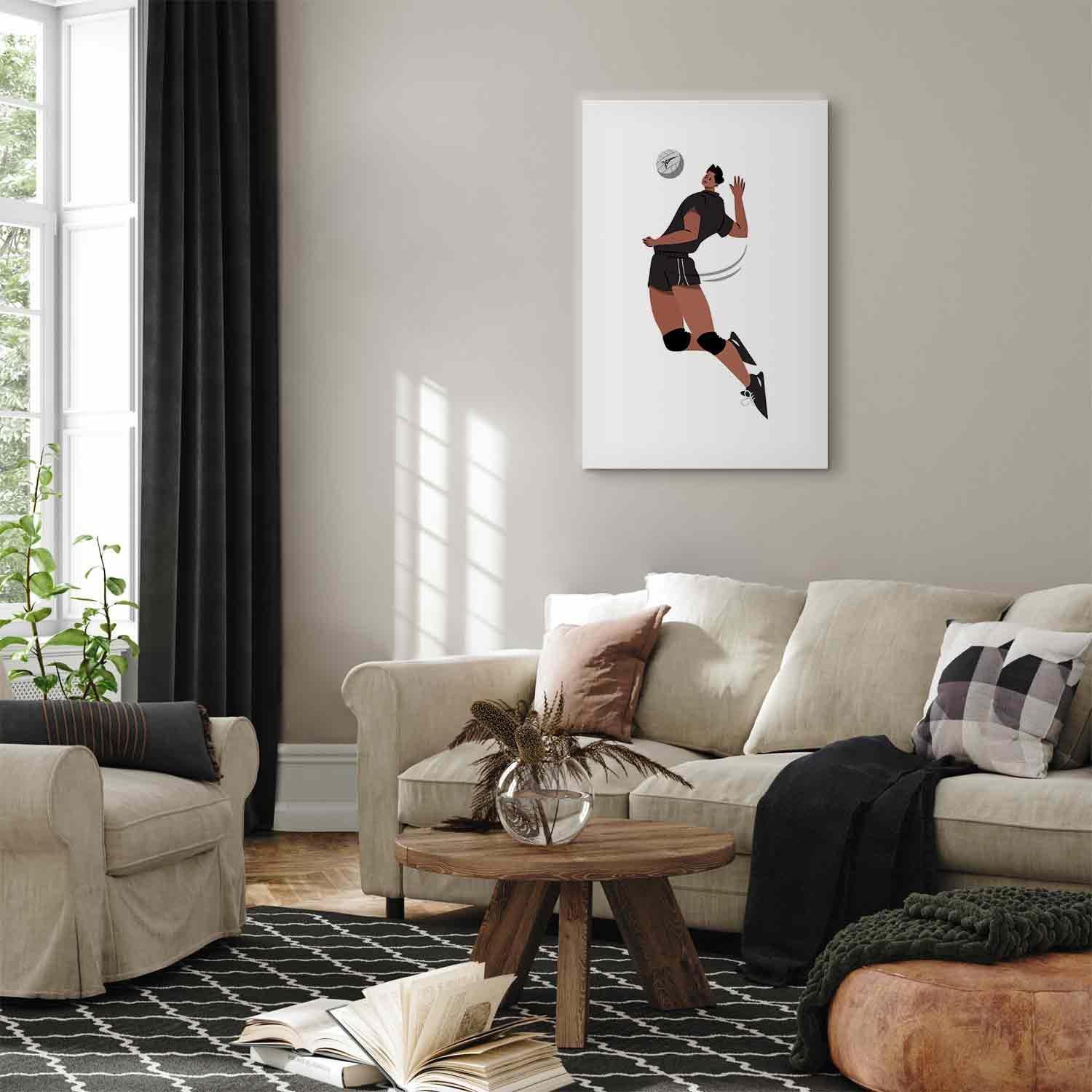 Tableau - Volleyball Player on a White Background - Illustration