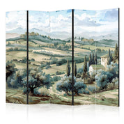 Paravent - Landscape with Green Fields and Trees - Tuscan Sunny View