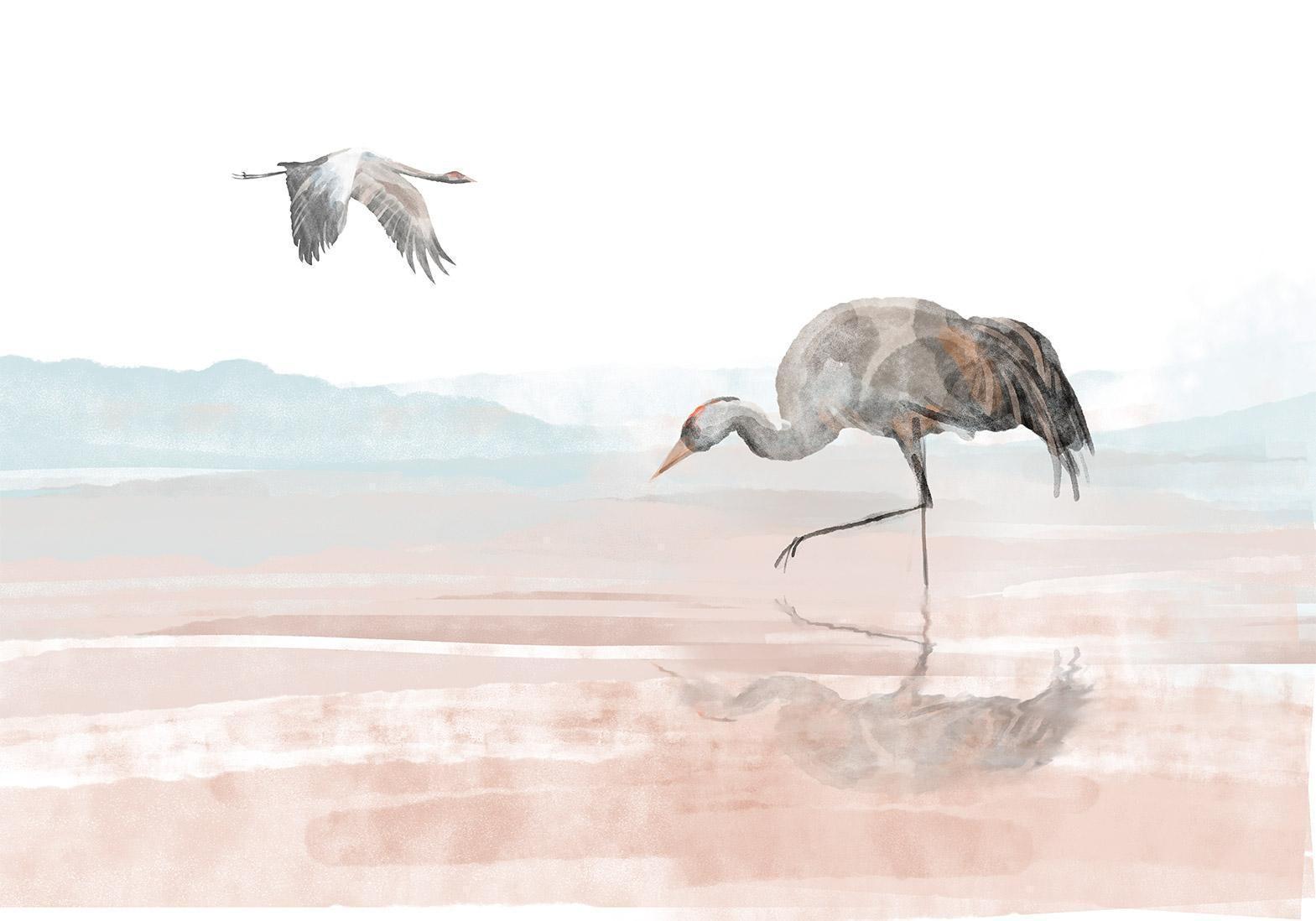Papier peint - Cranes Over the Water