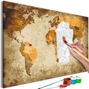 Peinture par numéros - Brown World Map