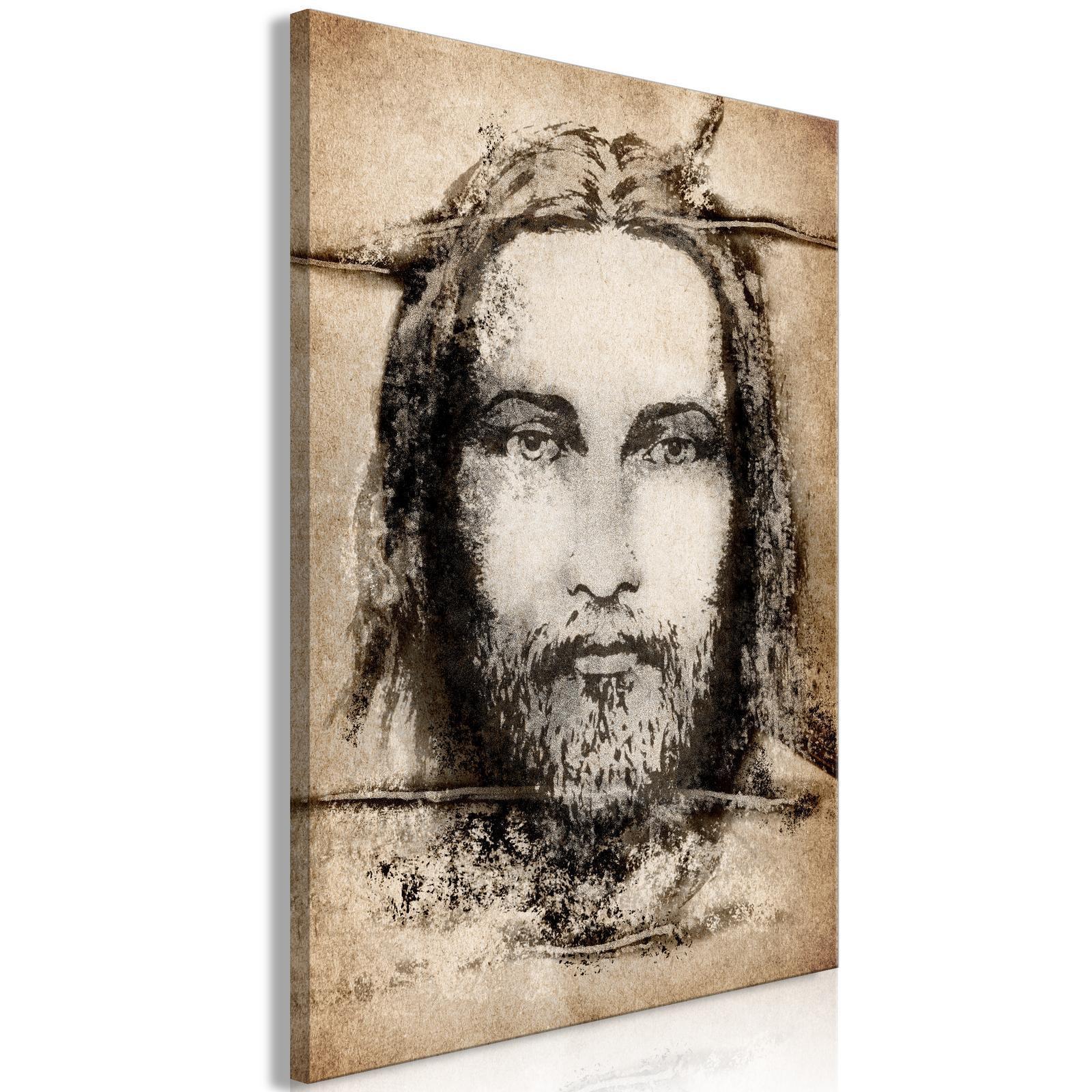 Tableau - Shroud of Turin in Sepia (1 Part) Vertical