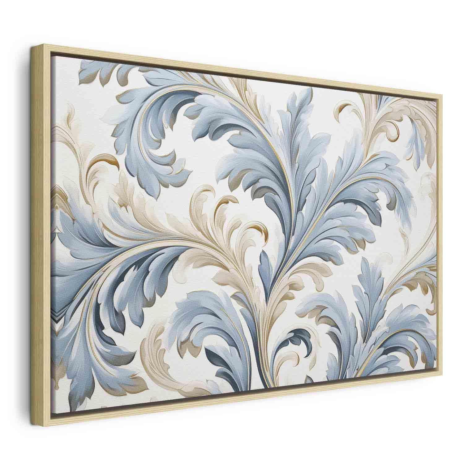 Tableau - Baroque Ornaments in Light Cream-Blue Hues