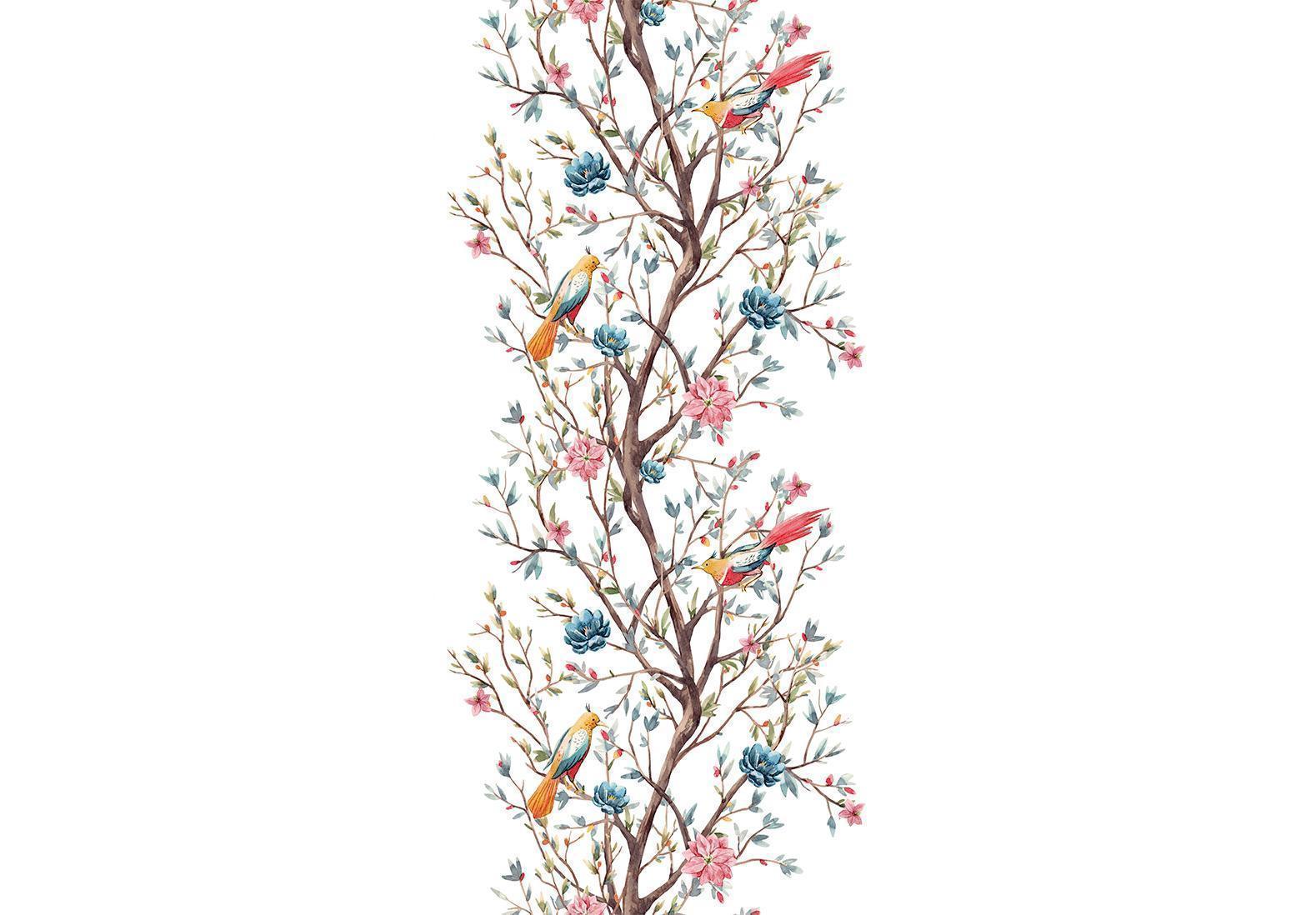 Tapisserie murale - Birds on a Flowering Twig