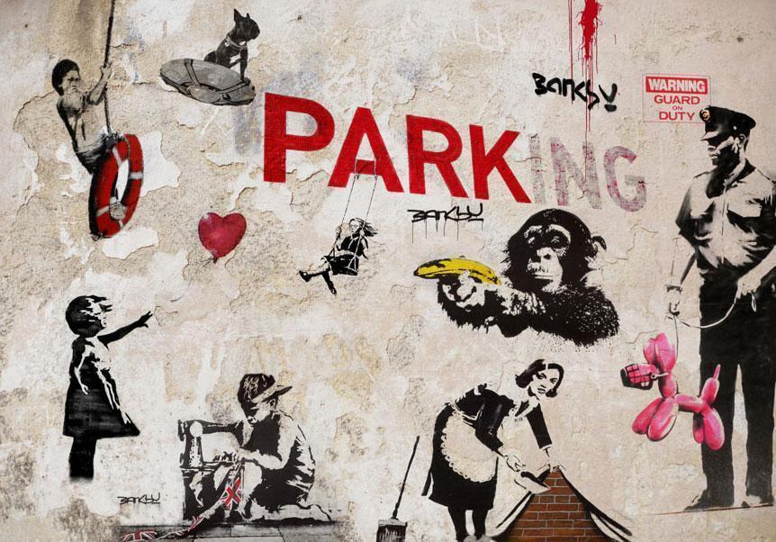 Papier peint - [Banksy] Graffiti Collage