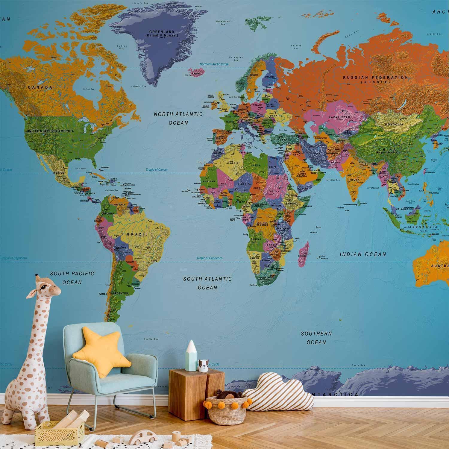 Papier peint - World Map: Colourful Geography