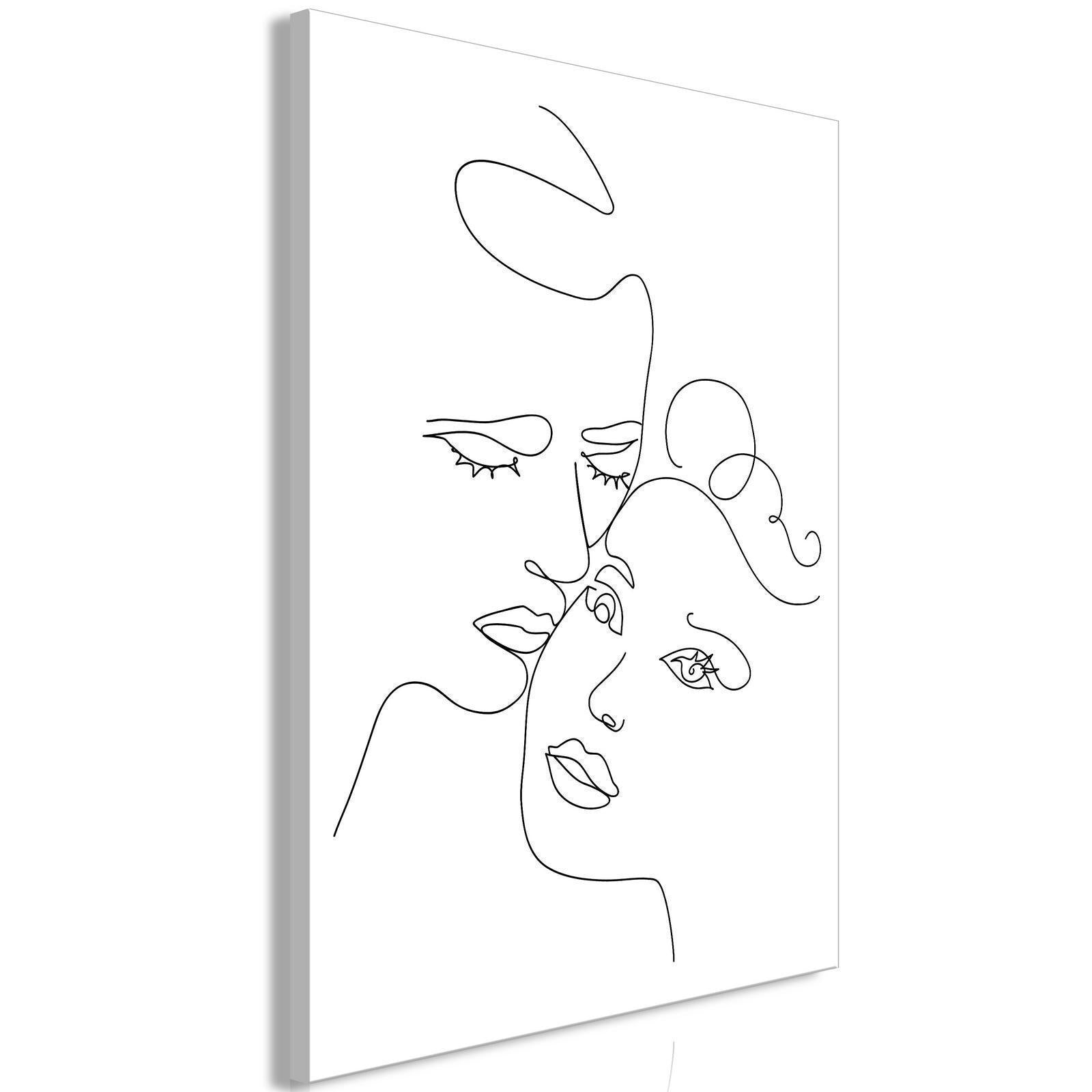 Tableau - Couple in Black and White (1-part) - Romantic Kiss Moment