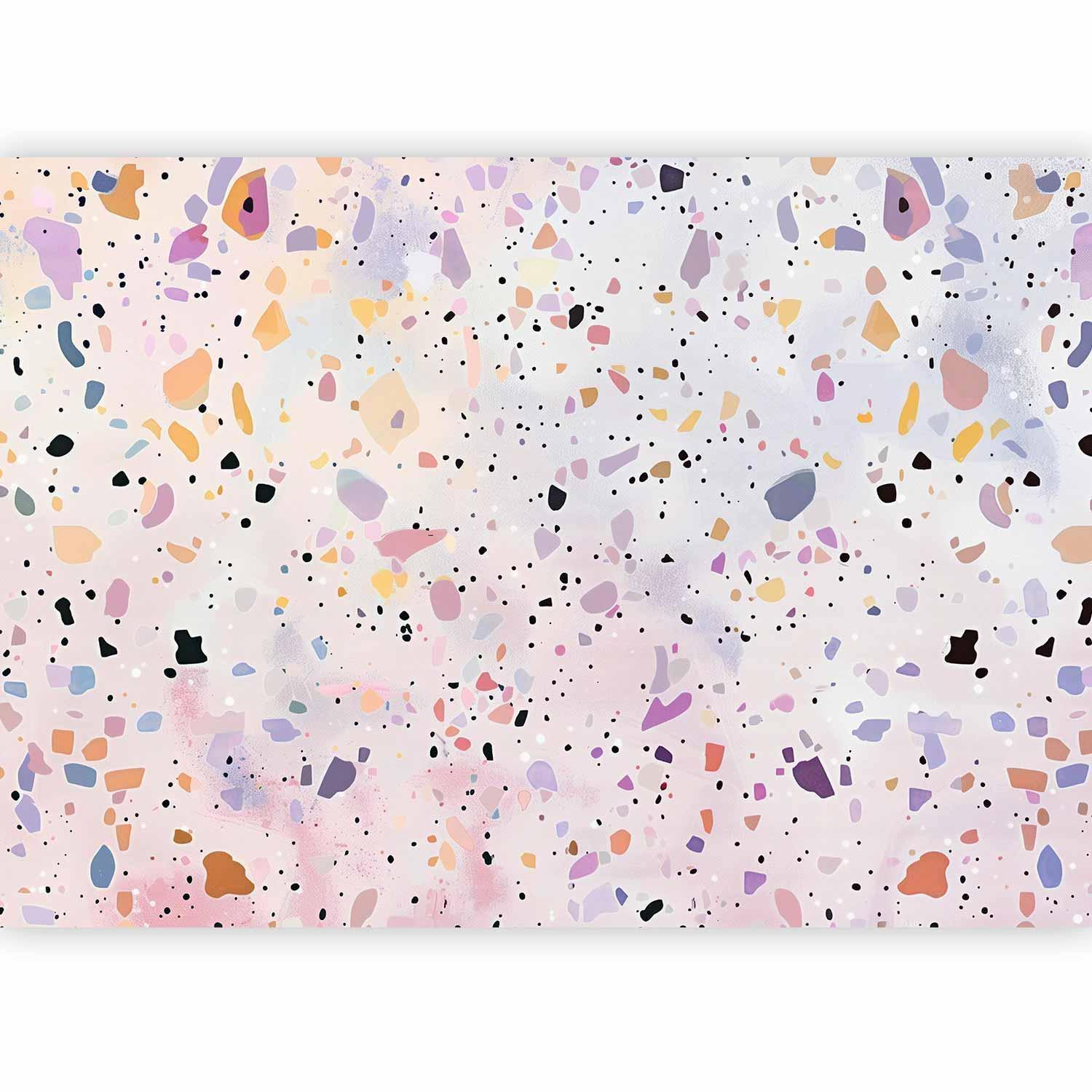 Papier peint - Terrazzo in Confetti Style Violet-Pink Colorful Pattern