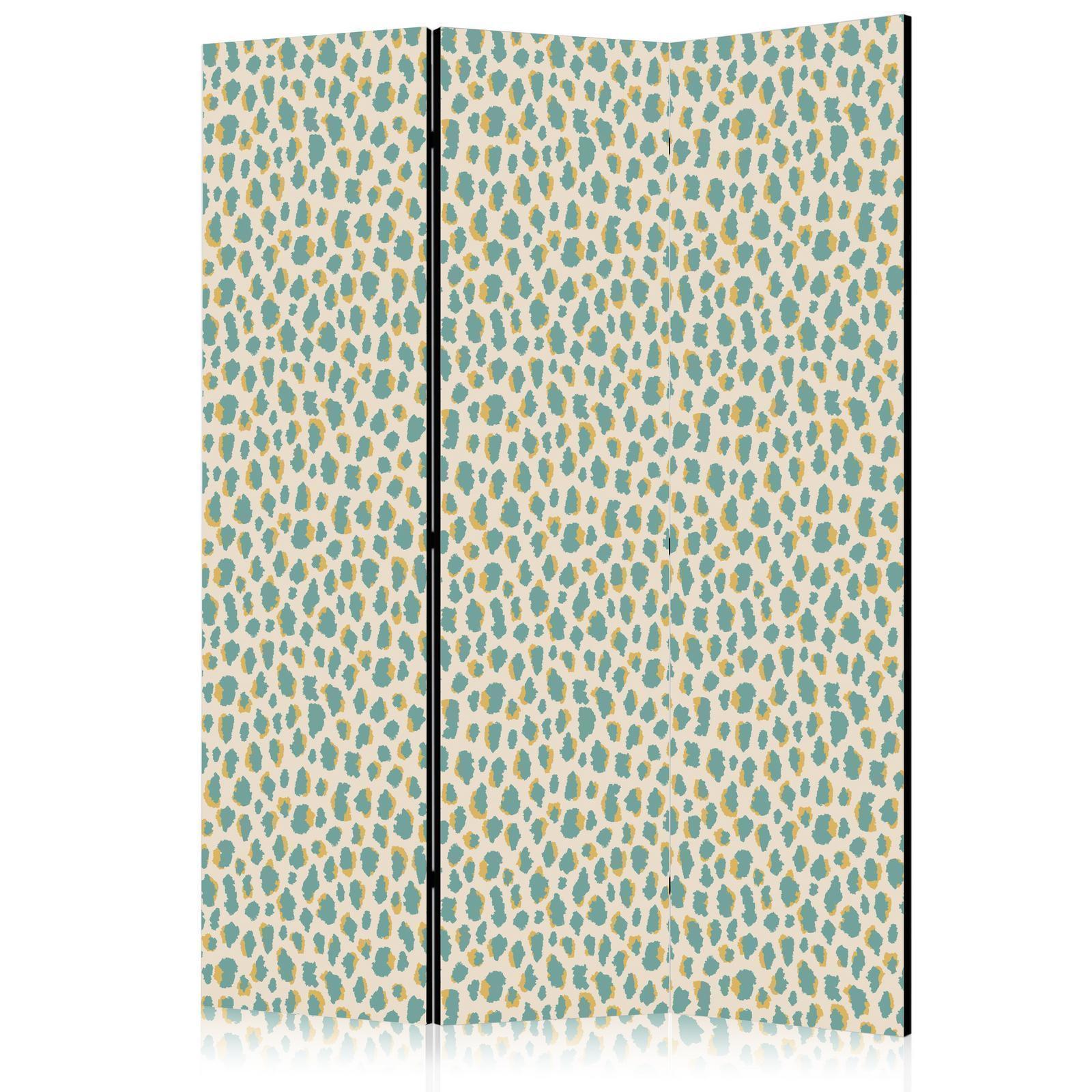 Paravent - Giraffe Pattern - Animal Pattern in Turquoise Spots on a Light Background