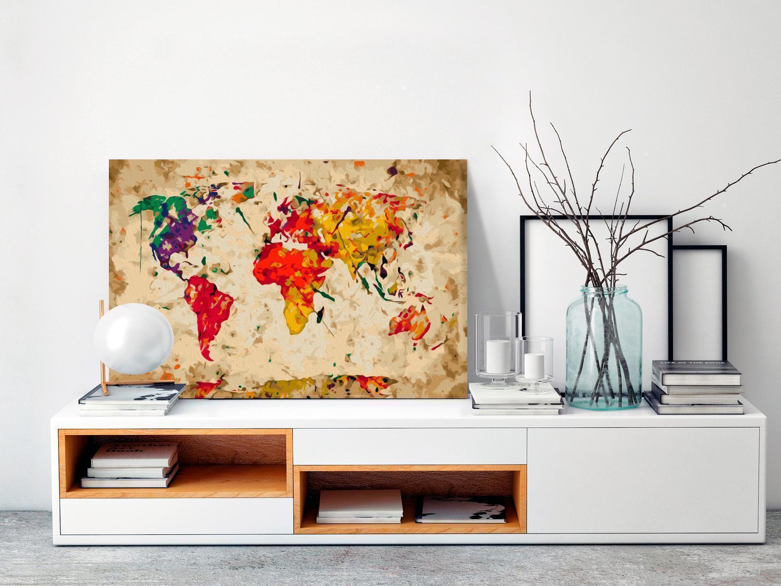 Peinture par numéros - World Map (Colour Splashes)