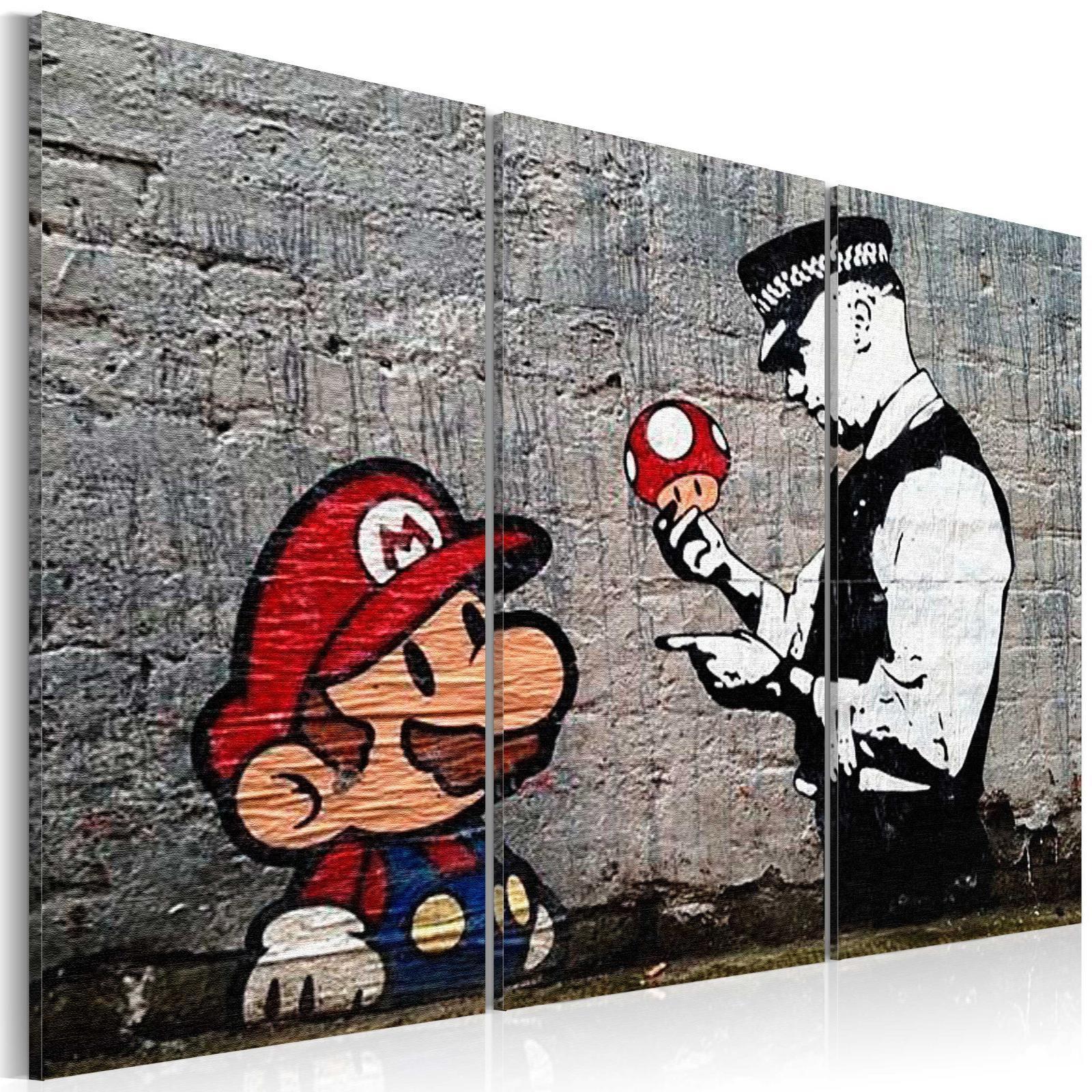 Tableau - Super Mario Mushroom Cop by Banksy