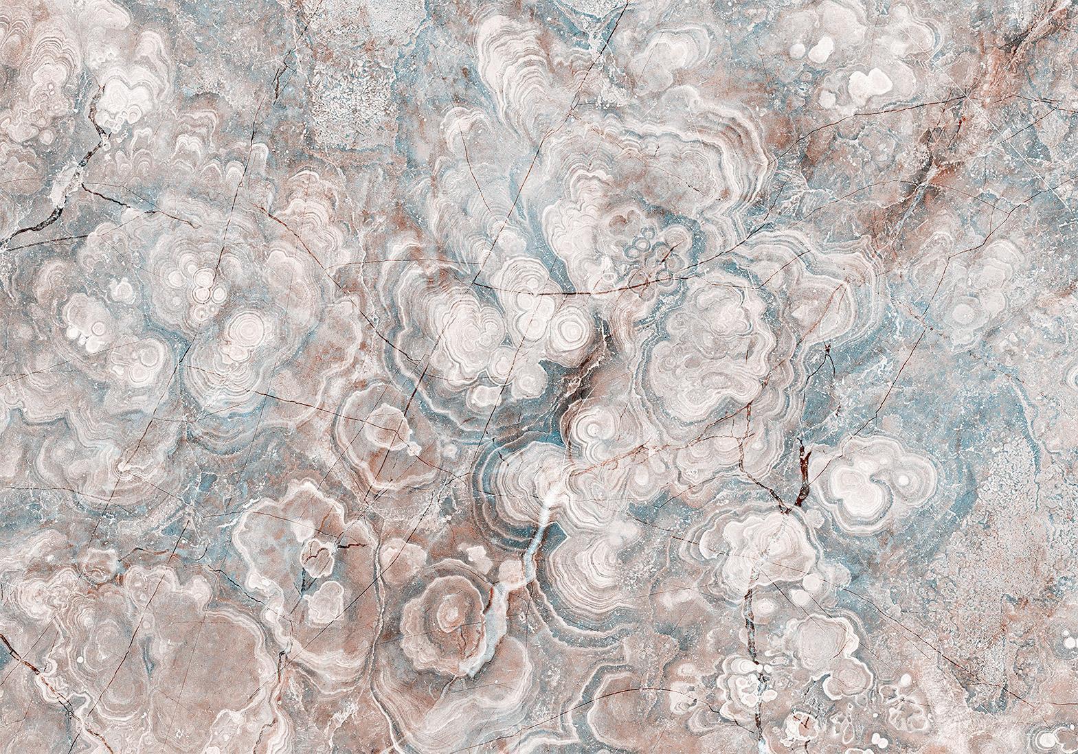 Papier peint - Marble Flowers - Natural Stone Structures in Pastel Colours