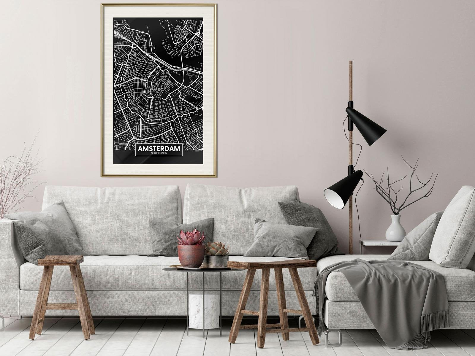Poster Amsterdam - Carte de la ville