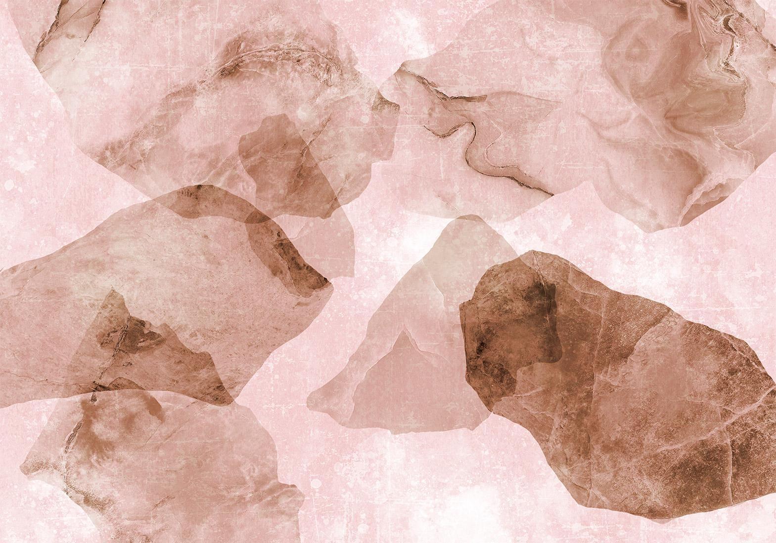 Papier peint - Pink terrazzo - minimalist background in marble watercolour pattern